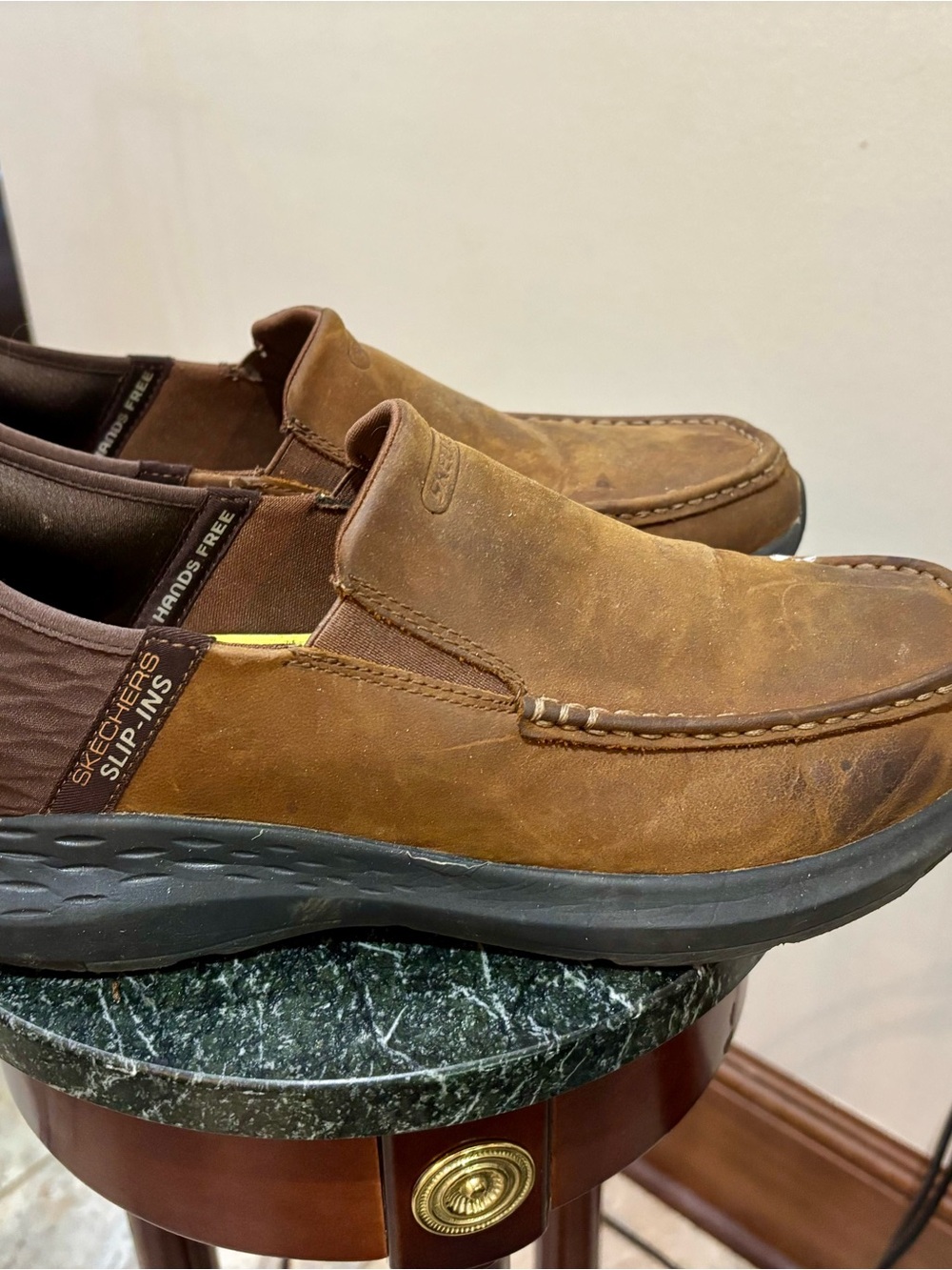 Skechers Brown Slip-On Casual Loafers Men’s Size 10 - Picture 4 of 7